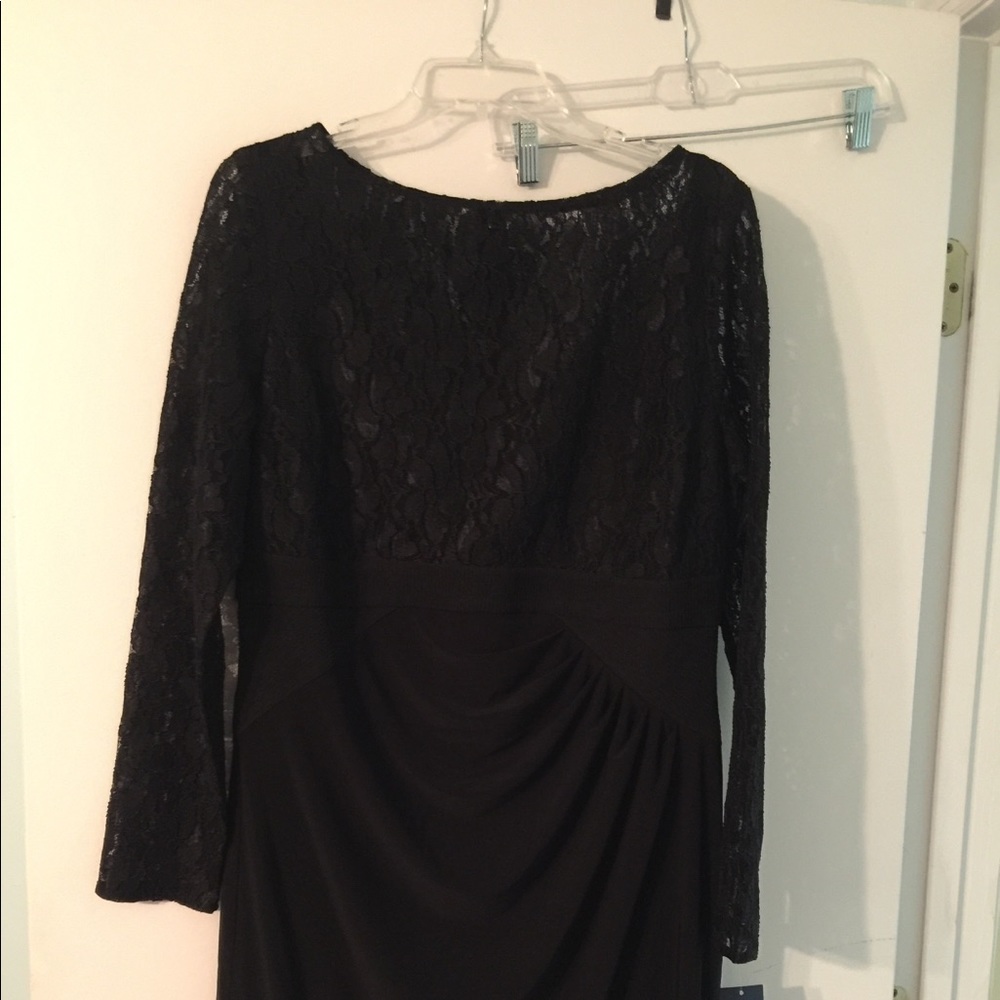 Chaps black lace top dress